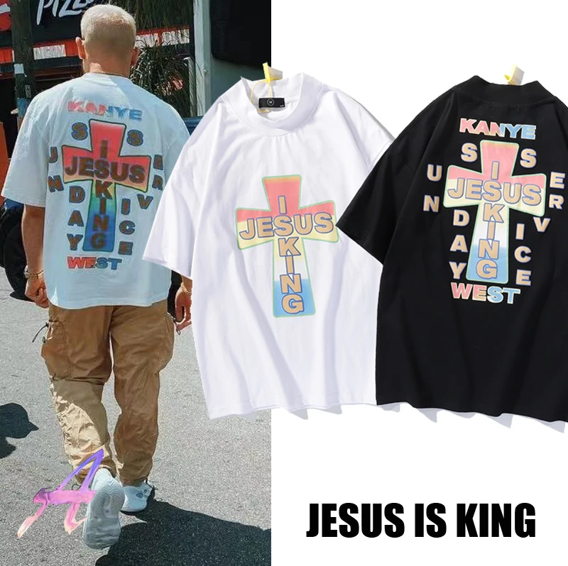 Kanye West T-shirt Kanye Askyurself T-shirt Text Foam Printing Jesus Is King Rainbow Cross T Shirt Kanye West Casual Hip Hop Tee
Kanye West T-shirt Kanye Askyurself T-shirt Text Foam Printing Jesus Is King Rainbow Cross T Shirt Kanye West Casual Hip Hop Tee