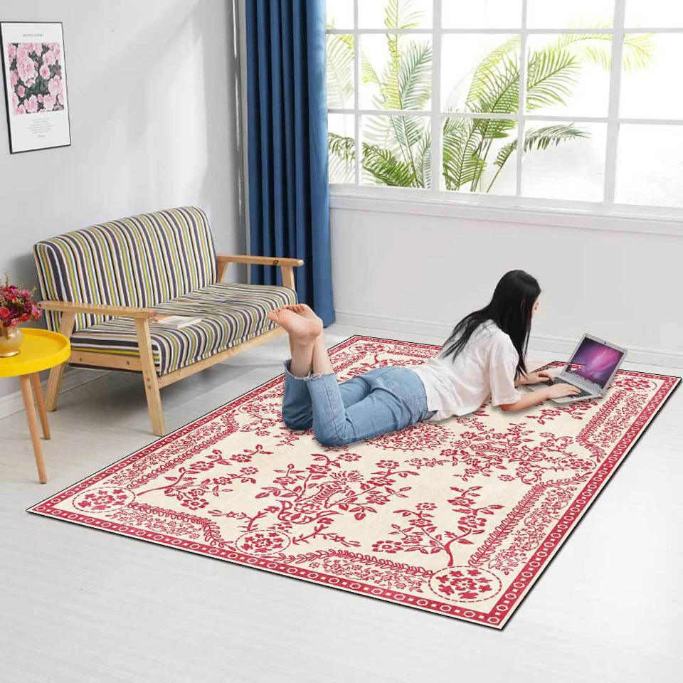European Style Flowers Room Carpet Red Yellow Blue Green Retro Ethnic Living Room Decoration Rugs Girls Bedroom Table Floor Mat
European Style Flowers Room Carpet Red Yellow Blue Green Retro Ethnic Living Room Decoration Rugs Girls Bedroom Table Floor Mat