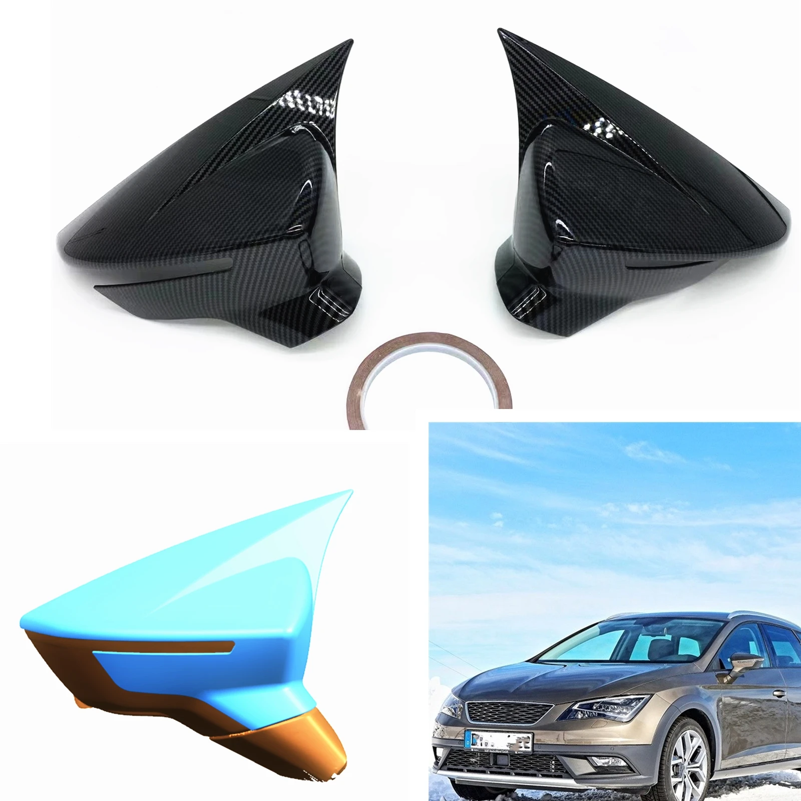 Mirror Cover For Seat Leon Mk3 5F Ibiza MK5 2013-2019 Carbon Fiber Pattern Car Exterior Side Rear View Caps Reverse Case Add On
Mirror Cover For Seat Leon Mk3 5F Ibiza MK5 2013-2019 Carbon Fiber Pattern Car Exterior Side Rear View Caps Reverse Case Add On