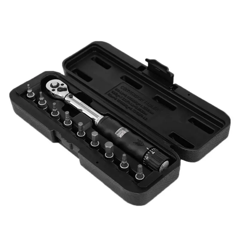 1/4" 2-14Nm Drive Click Torque Wrench Hand Spanner + 9 Socket Bits + Box Set Bike Bicycle Tool
1/4" 2-14Nm Drive Click Torque Wrench Hand Spanner + 9 Socket Bits + Box Set Bike Bicycle Tool