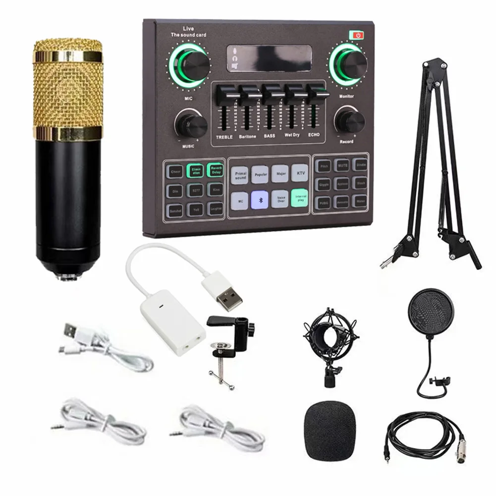 V9 Live Sound Card BM-800 Microphone Set Multi Electricity Sound Effects Real-time Monitoring Professional Sound Card For Studio
V9 Live Sound Card BM-800 Microphone Set Multi Electricity Sound Effects Real-time Monitoring Professional Sound Card For Studio