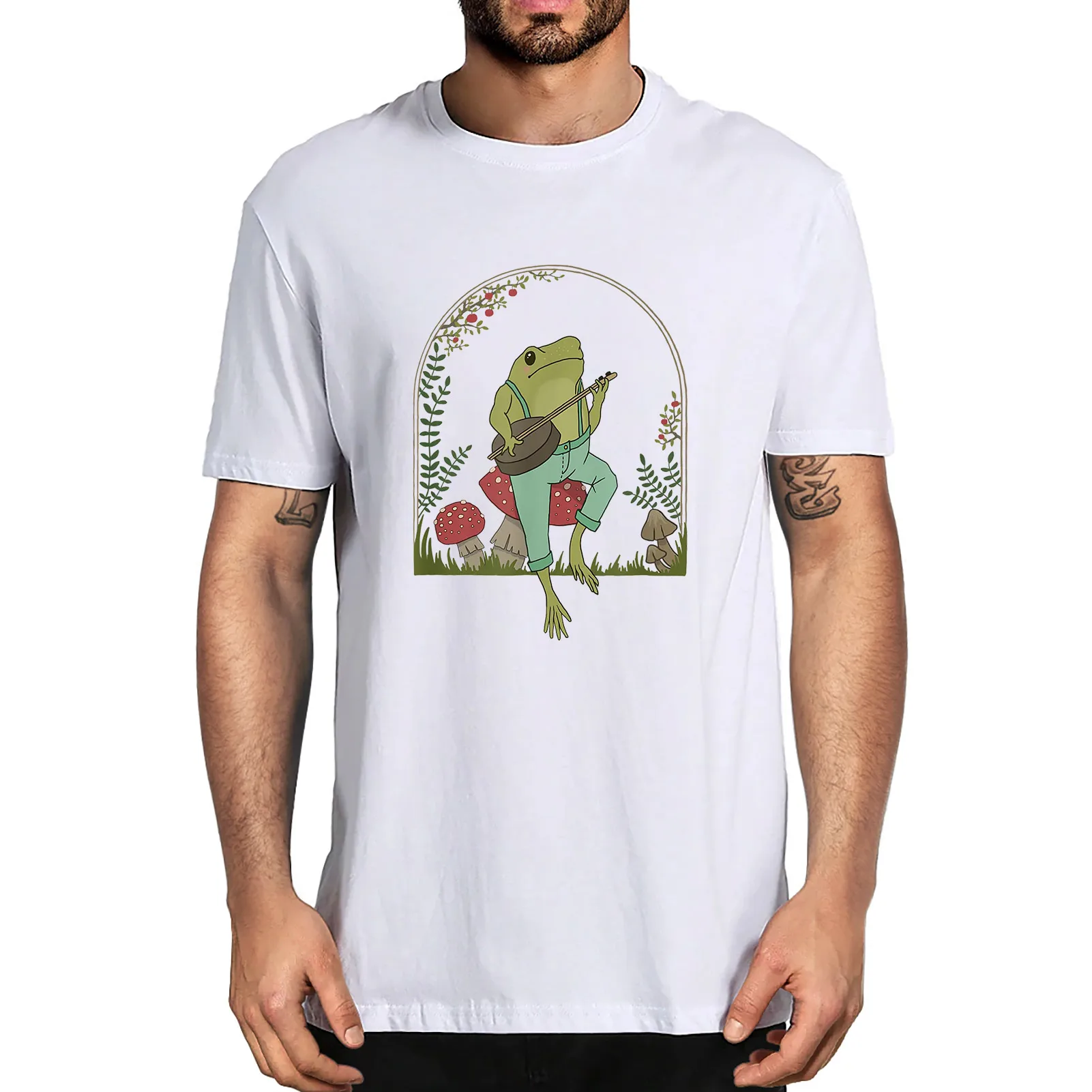 Men Shirt Cottagecore Aesthetic Cute Frog Playing Banjo on Mushroom Funny Tshirt Men's Lycra T-Shirt Streetwear Tee Casual
Men Shirt Cottagecore Aesthetic Cute Frog Playing Banjo on Mushroom Funny Tshirt Men's Lycra T-Shirt Streetwear Tee Casual