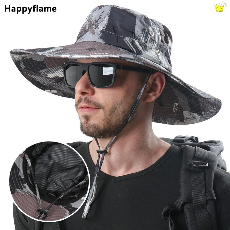 New 100% Waterproof Polyester Camouflage UV Protection Sun Hats Men's 12CM Wide Brim Fisherman Hat Camping Neck Guard Bucket Hat
New 100% Waterproof Polyester Camouflage UV Protection Sun Hats Men's 12CM Wide Brim Fisherman Hat Camping Neck Guard Bucket Hat