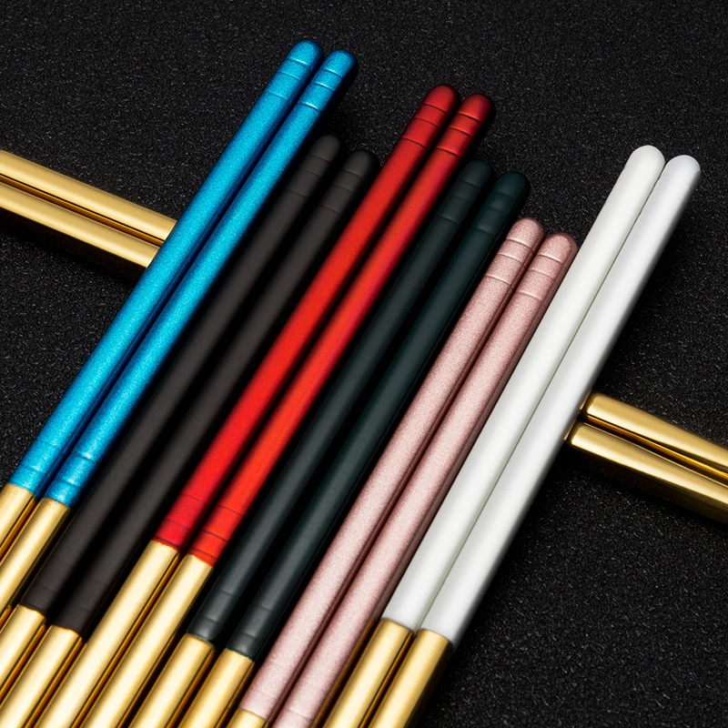 304 Stainless Steel Non-Slip High Temperature Resistant Chopsticks Color Six-Ring Chopsticks Household Hotel Public Chopsticks
304 Stainless Steel Non-Slip High Temperature Resistant Chopsticks Color Six-Ring Chopsticks Household Hotel Public Chopsticks