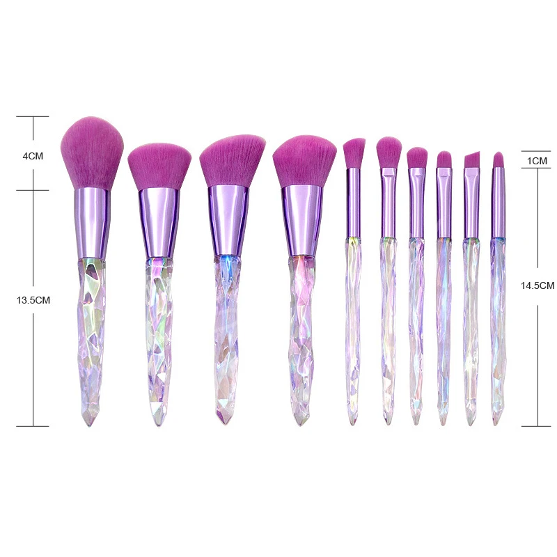 10Pcs/Set Makeup Brushes Transparent Crystal Handle Colorful Glass Fiber Hair Loose Powder EyeShadow Brushes Beauty Makeup Tools
10Pcs/Set Makeup Brushes Transparent Crystal Handle Colorful Glass Fiber Hair Loose Powder EyeShadow Brushes Beauty Makeup Tools