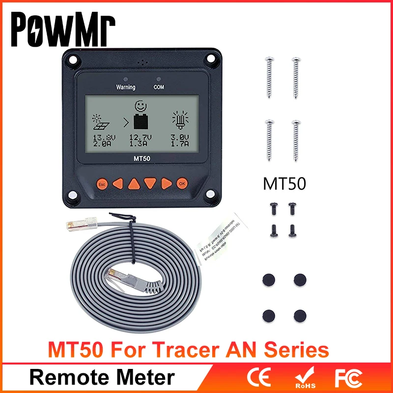 Удаленный дисплей EPever MT50 для Tracer-AN Meter MT-50 для MPPT солнечного контроллера заряда с ЖК-дисплеем в режиме реального времени.