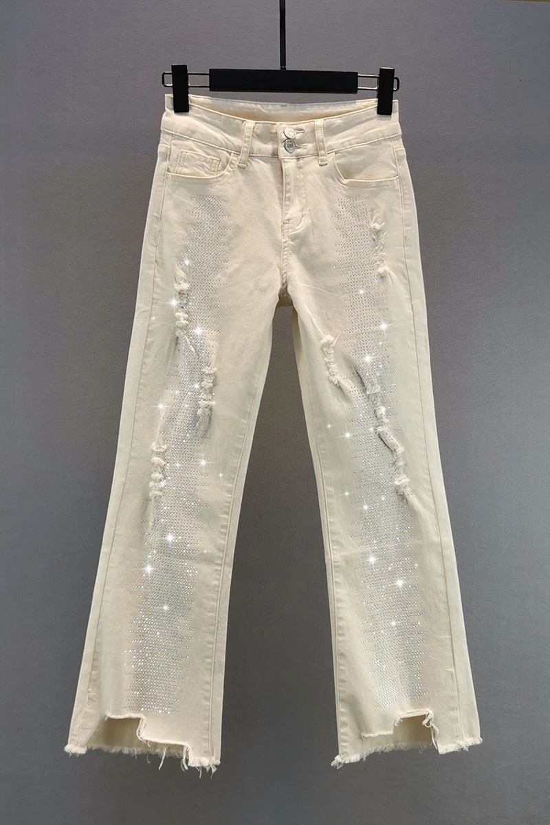 New Hot Drilling Ripped Jeans for Women 2021 Spring New Stretch Slim-Fit High Waist Ankle-Length Boot-Cut Trousers Holes Jeans
New Hot Drilling Ripped Jeans for Women 2021 Spring New Stretch Slim-Fit High Waist Ankle-Length Boot-Cut Trousers Holes Jeans