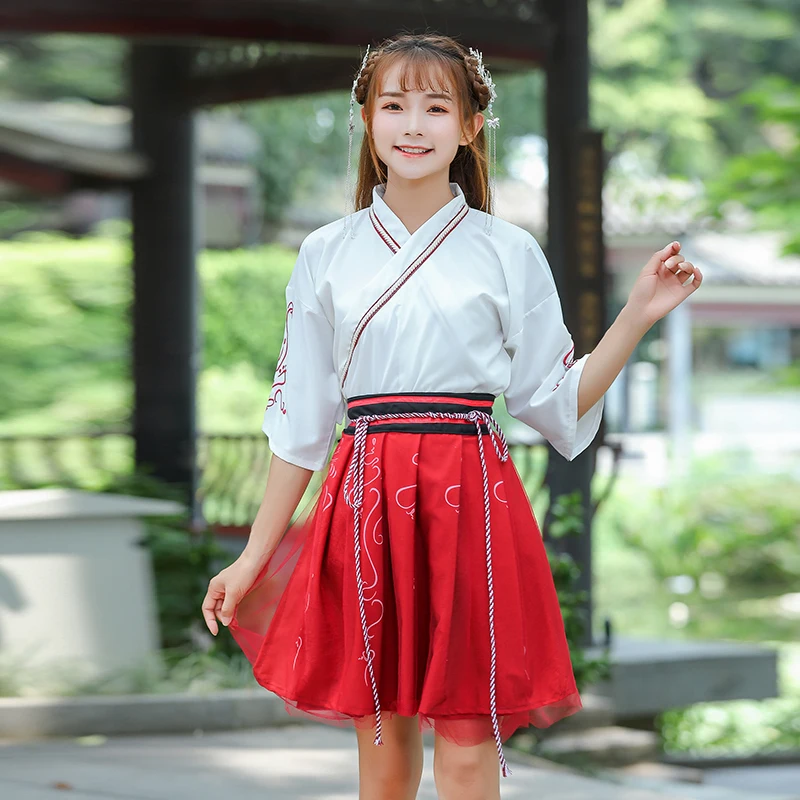 Hanfu костюм Улучшенный китайский элемент женское летнее платье Hanfu Китайский стиль костюм юбка повседневные студенческие сценические костю...
Hanfu костюм Улучшенный китайский элемент женское летнее платье Hanfu Китайский стиль костюм юбка повседневные студенческие сценические костю...