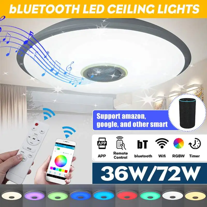 wifi RGB Dimmable Music Ceiling Lights Remote&APP Control LED Ceiling Lamp bluetooth Speaker Home Lighting Fixture
wifi RGB Dimmable Music Ceiling Lights Remote&APP Control LED Ceiling Lamp bluetooth Speaker Home Lighting Fixture