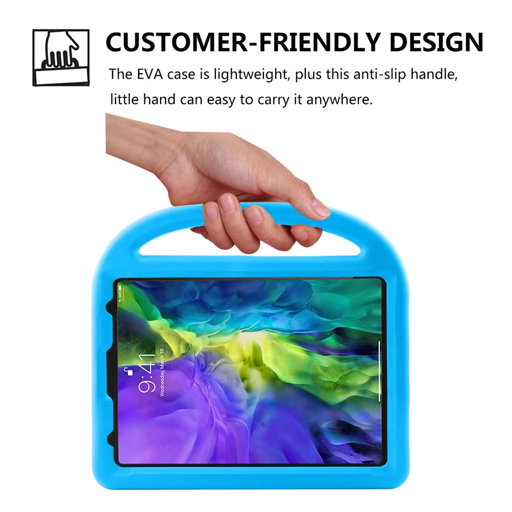 Kids Safe Shockproof Case iPad Pro 11 2020 Tablet Protect Cover Cartoon sparrow Handle Tablet Stand Capa shell