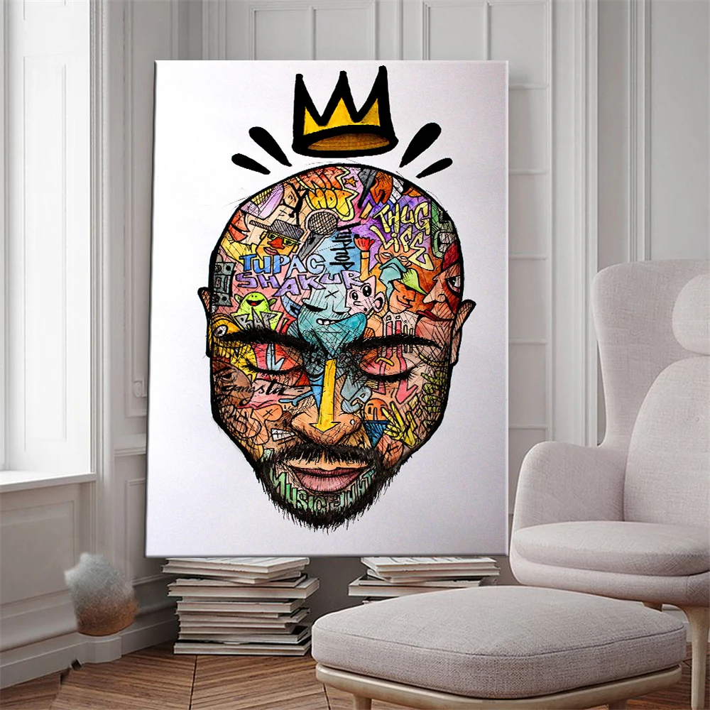 Scandinavian Posters and Prints Modern Crown Canvas Painting Hip Hop Black Man Graffiti Wall Art Picture for Living Room Decor
Scandinavian Posters and Prints Modern Crown Canvas Painting Hip Hop Black Man Graffiti Wall Art Picture for Living Room Decor