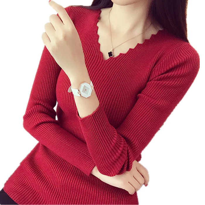 of the new 2016 autumn winters v-neck joker wavy edge long sleeve knit render of cultivate morality show thin sweater
of the new 2016 autumn winters v-neck joker wavy edge long sleeve knit render of cultivate morality show thin sweater