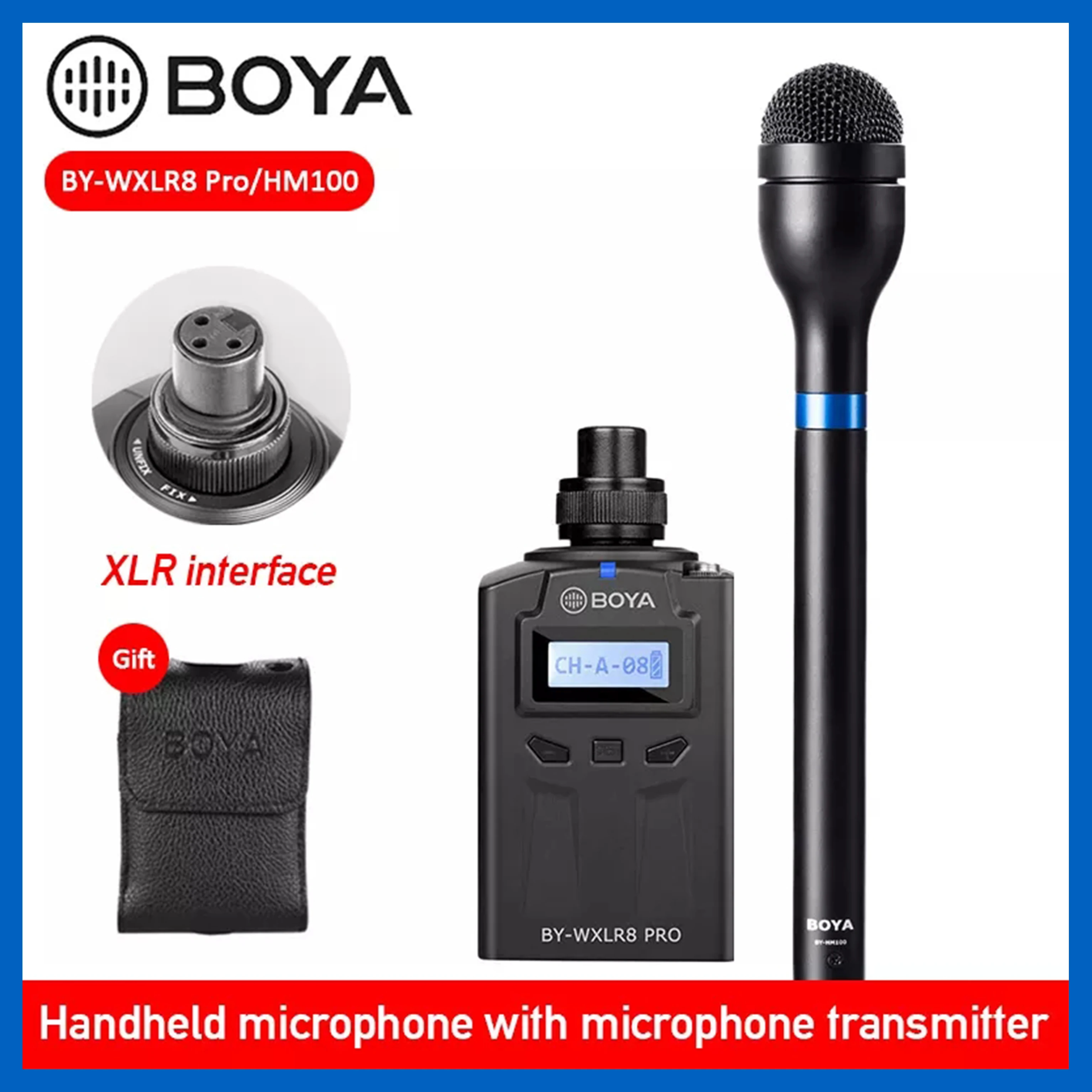

BOYA BY-HM100 ручной микрофон, корпус из алюминиевого сплава, всенаправленный динамический микрофон XLR, выход для интервью ENG EFP