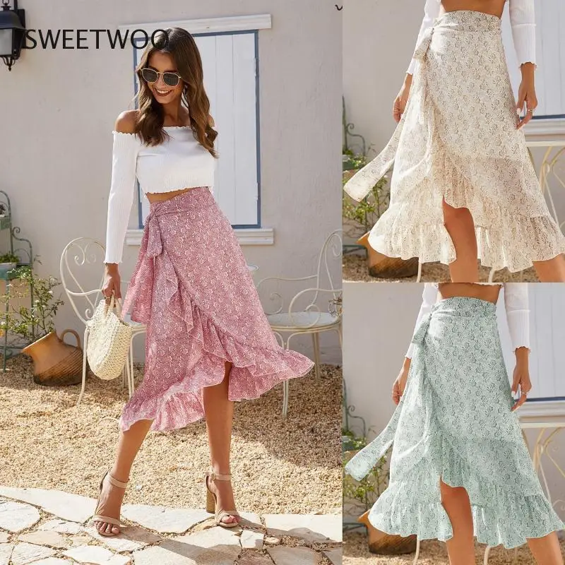 Summer women's skirts sexy split straps irregular bohemian style casual all-match floral chiffon skirts
Summer women's skirts sexy split straps irregular bohemian style casual all-match floral chiffon skirts