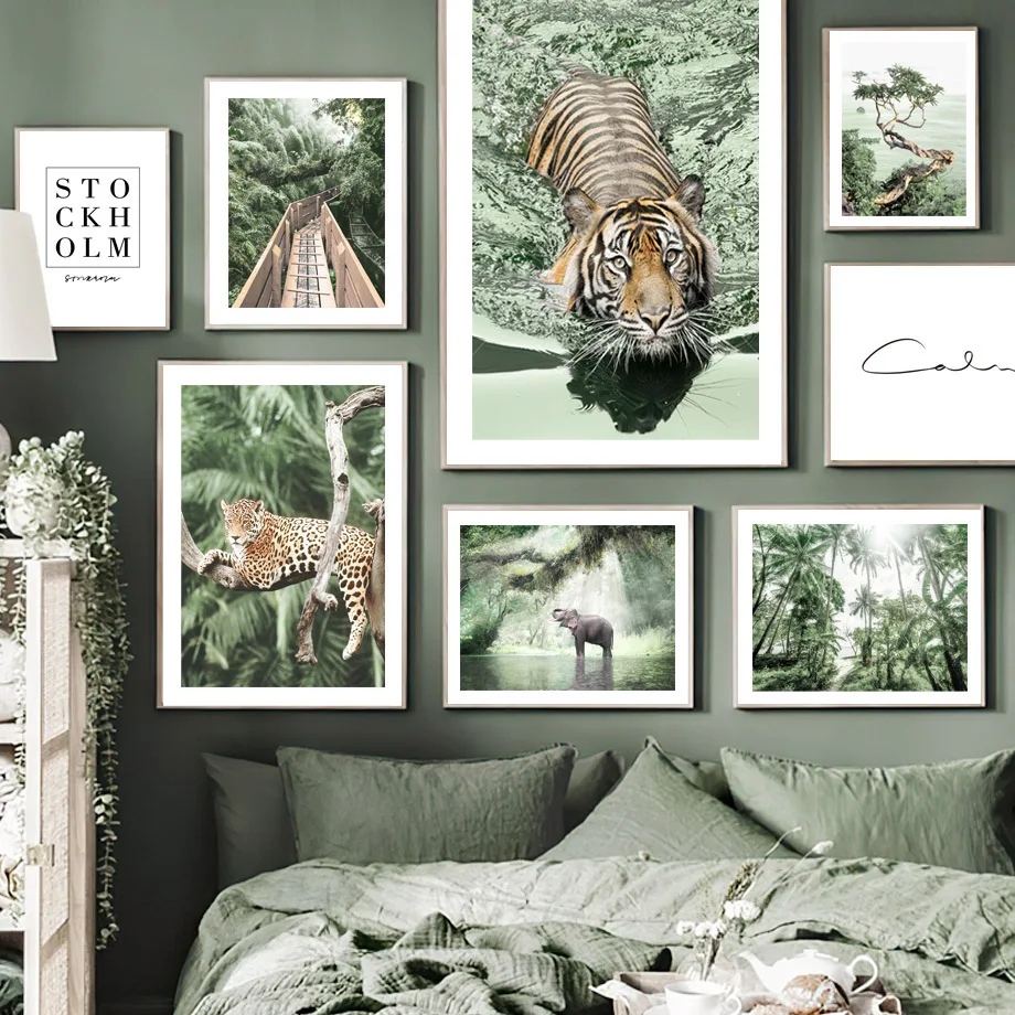 Tiger Leopard Elephant Palm Rainforest Wall Art Canvas Painting Nordic Posters And Prints Wall Pictures For Living Room Decor
Tiger Leopard Elephant Palm Rainforest Wall Art Canvas Painting Nordic Posters And Prints Wall Pictures For Living Room Decor