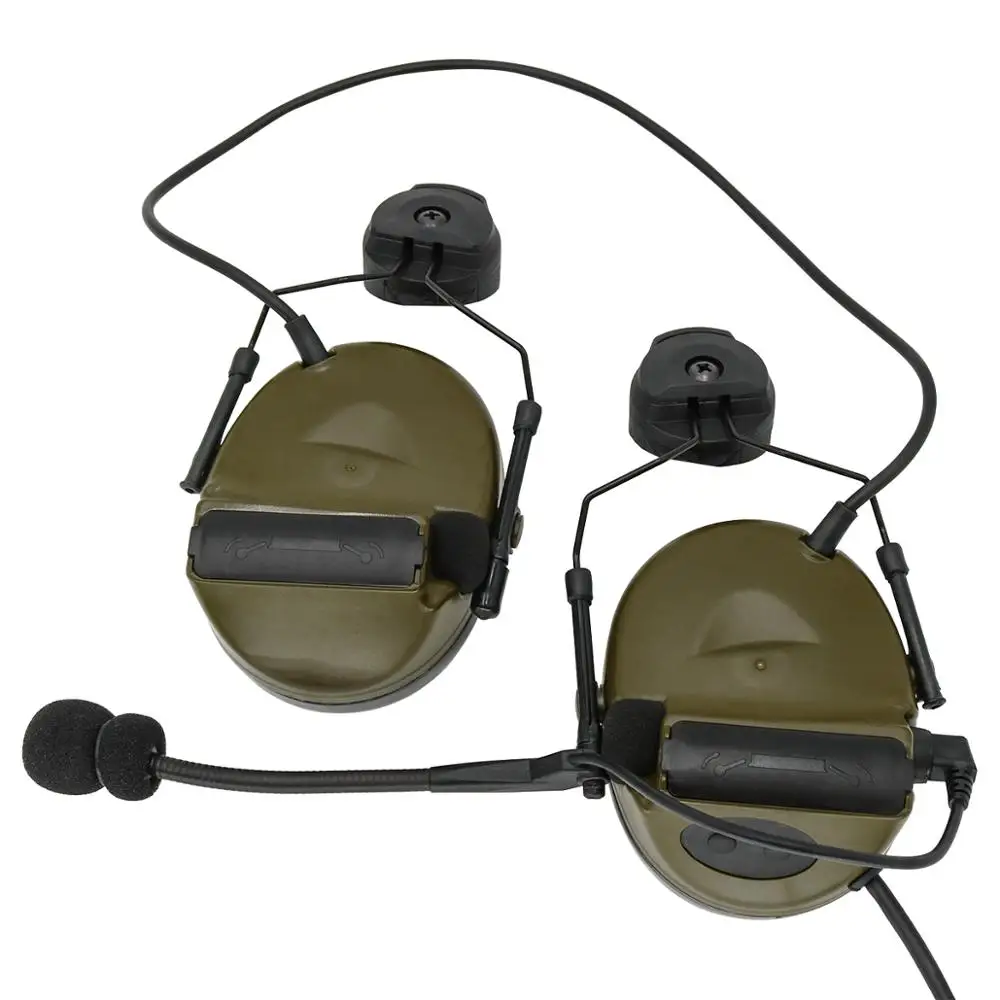 COMTAC II Helmet Bracket Version Headphones Pickup Noise Reduction Airsoft Military Tactical Headset FG +U94 kenwood 2 pin ptt |