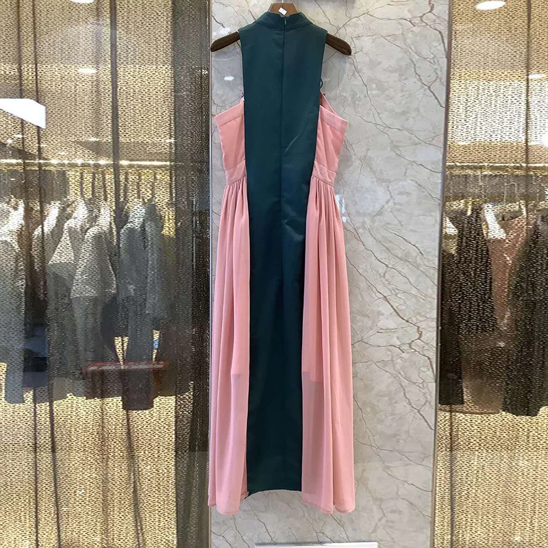 Women Runway Fashion Summer 2021 High Quality Sleeveless Flower Embroidery V-Neck Patchwork Long Party Dress
Women Runway Fashion Summer 2021 High Quality Sleeveless Flower Embroidery V-Neck Patchwork Long Party Dress