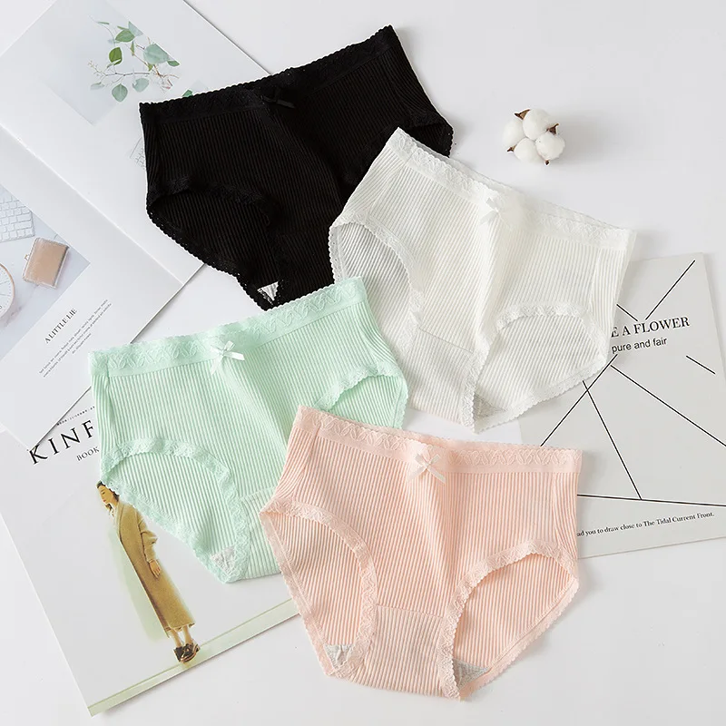 Fashion Mid-waist Cotton Underwear Women's Solid Color Striped Breathable Stretch Briefs Girls Cotton Underwear Women M-XL
Fashion Mid-waist Cotton Underwear Women's Solid Color Striped Breathable Stretch Briefs Girls Cotton Underwear Women M-XL