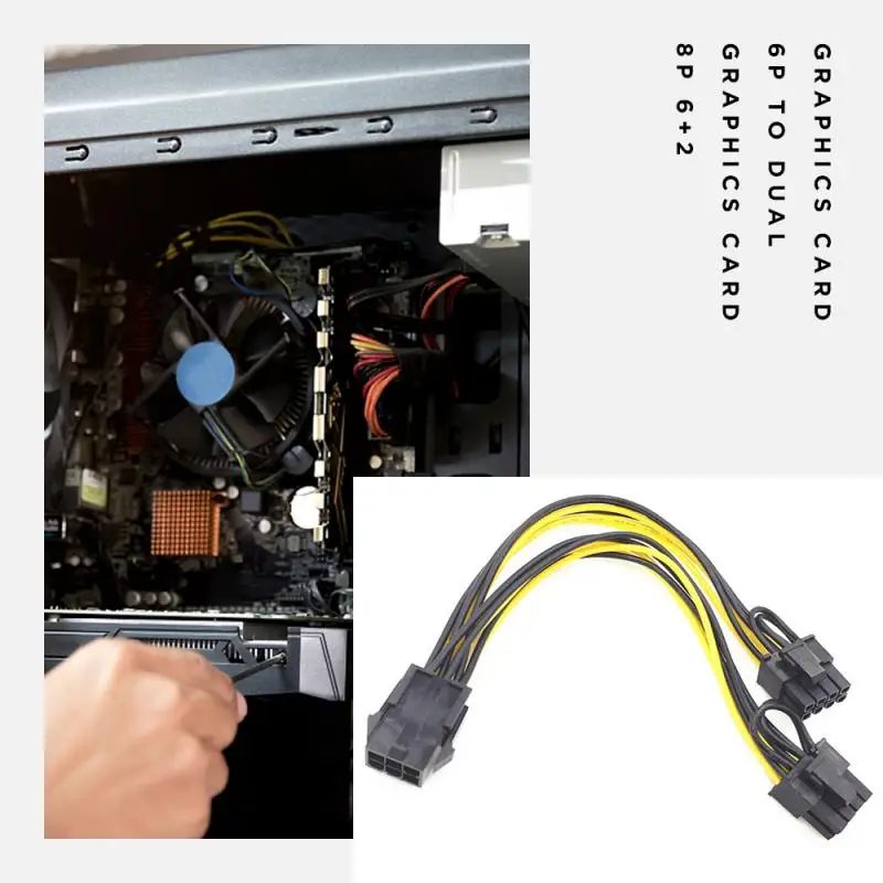 PCI-E 6-pin to Dual 6+2-pin (6-pin/8-pin) Power Splitter Cable Graphics Card PCIE PCI Express 6Pin to Dual 8Pin Graphics cable
PCI-E 6-pin to Dual 6+2-pin (6-pin/8-pin) Power Splitter Cable Graphics Card PCIE PCI Express 6Pin to Dual 8Pin Graphics cable
