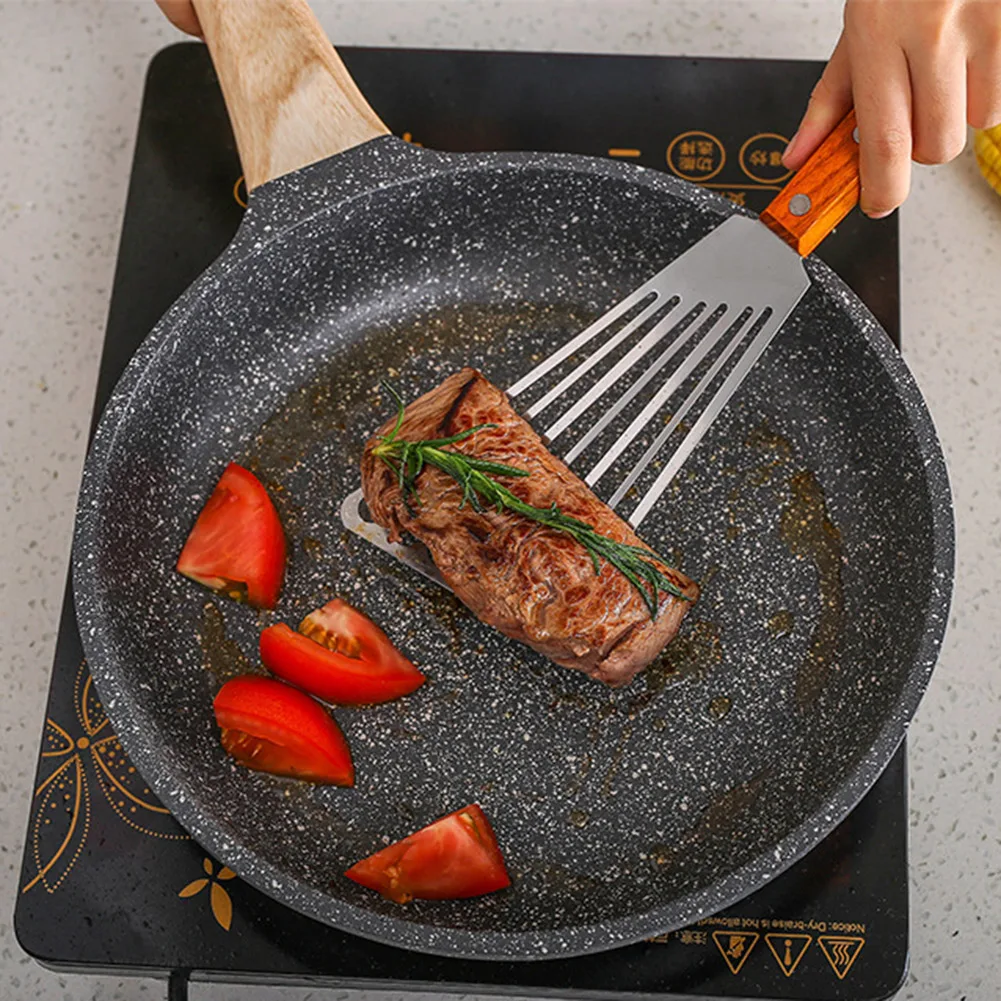 Home Stainless Steel Frying Turners Leaky Shovel Fish Slice Leaking Spatula Non-slip Wood Handle Cookware Kitchen Cooking Tools
Home Stainless Steel Frying Turners Leaky Shovel Fish Slice Leaking Spatula Non-slip Wood Handle Cookware Kitchen Cooking Tools