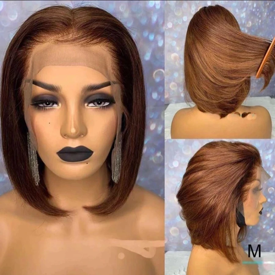Dark Chocolate Brown Silk Base Full Lace Human Hair Wigs Short Bob 13x6 Lace Front wig Natural Hairline Indian Remy 360 Frontal
Dark Chocolate Brown Silk Base Full Lace Human Hair Wigs Short Bob 13x6 Lace Front wig Natural Hairline Indian Remy 360 Frontal