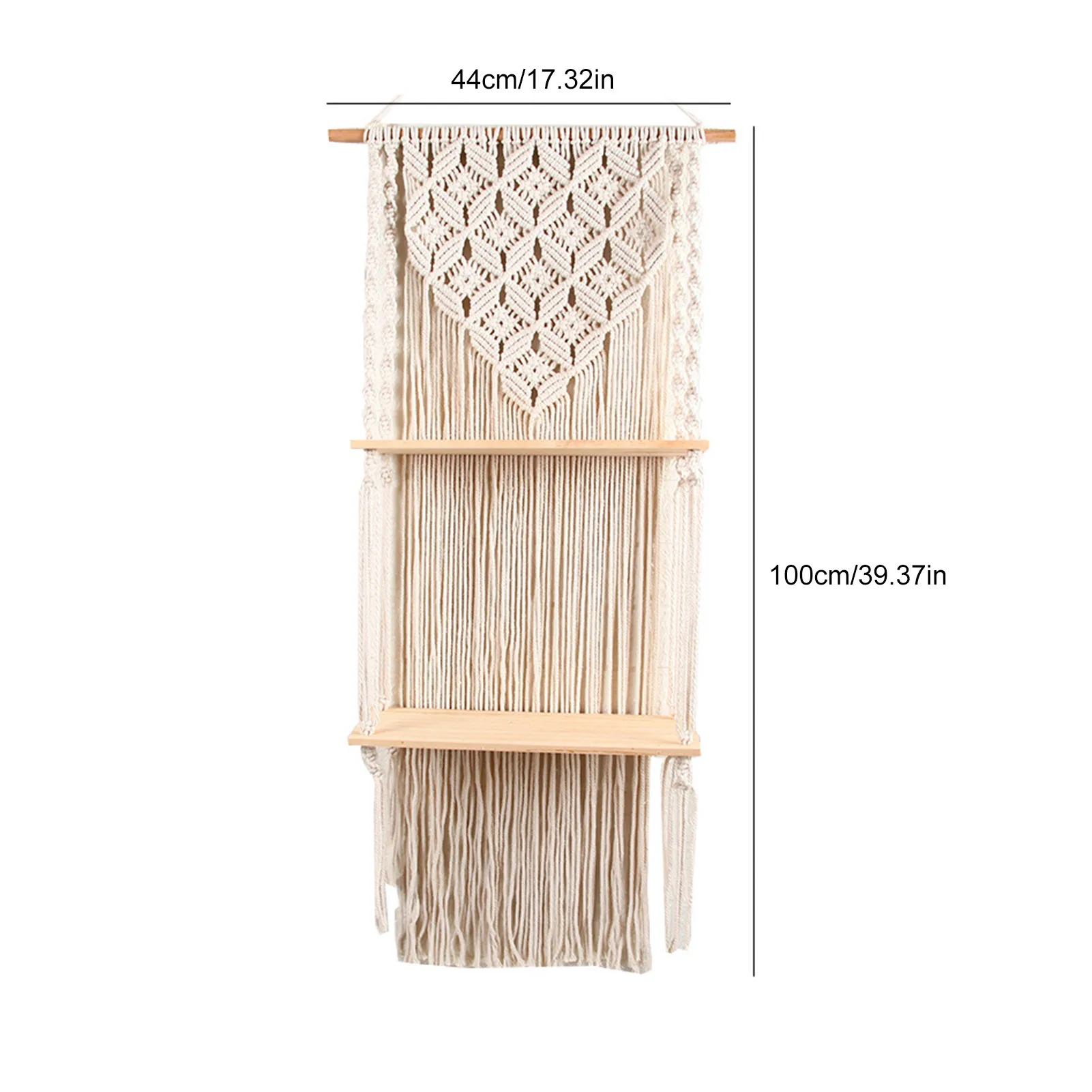 2-layer Wooden Shelf Tapestry Rack Woven Wood Shelf Tapestry Cotton Rope Floating Shelf Bohemian Wall Decoration For Home
2-layer Wooden Shelf Tapestry Rack Woven Wood Shelf Tapestry Cotton Rope Floating Shelf Bohemian Wall Decoration For Home