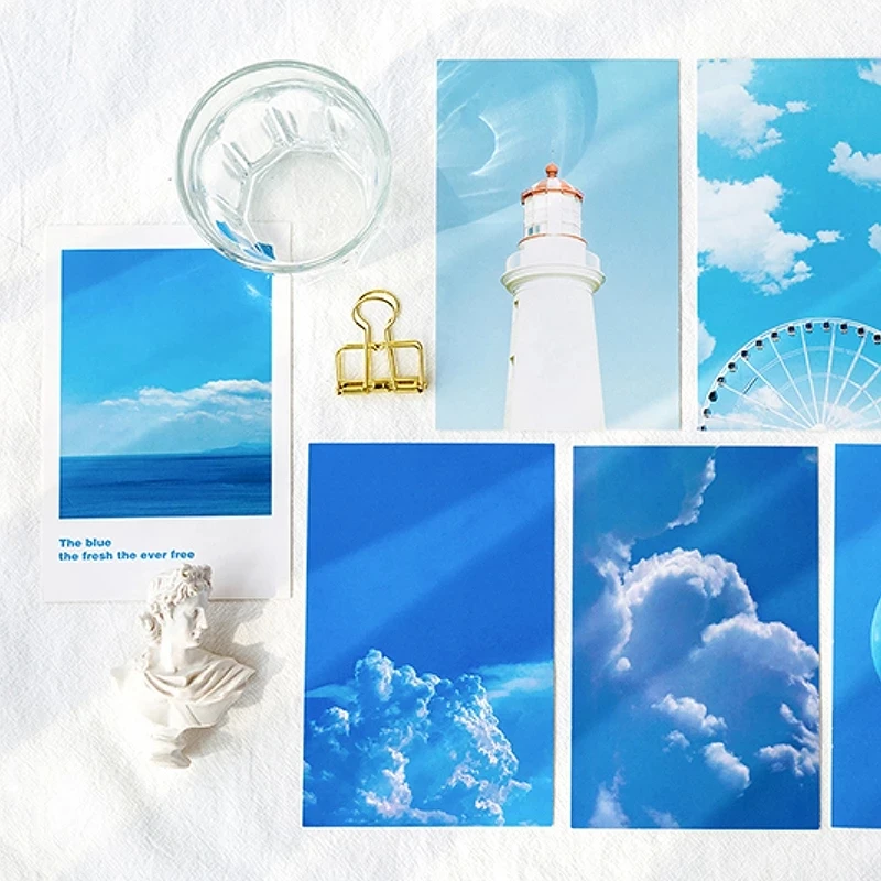 30pcs Blue Ocean Postcard Aesthetic Sky Scenery style Blessing card Birthday Gift Greeting Card Bullet Journaling Accessorie
30pcs Blue Ocean Postcard Aesthetic Sky Scenery style Blessing card Birthday Gift Greeting Card Bullet Journaling Accessorie