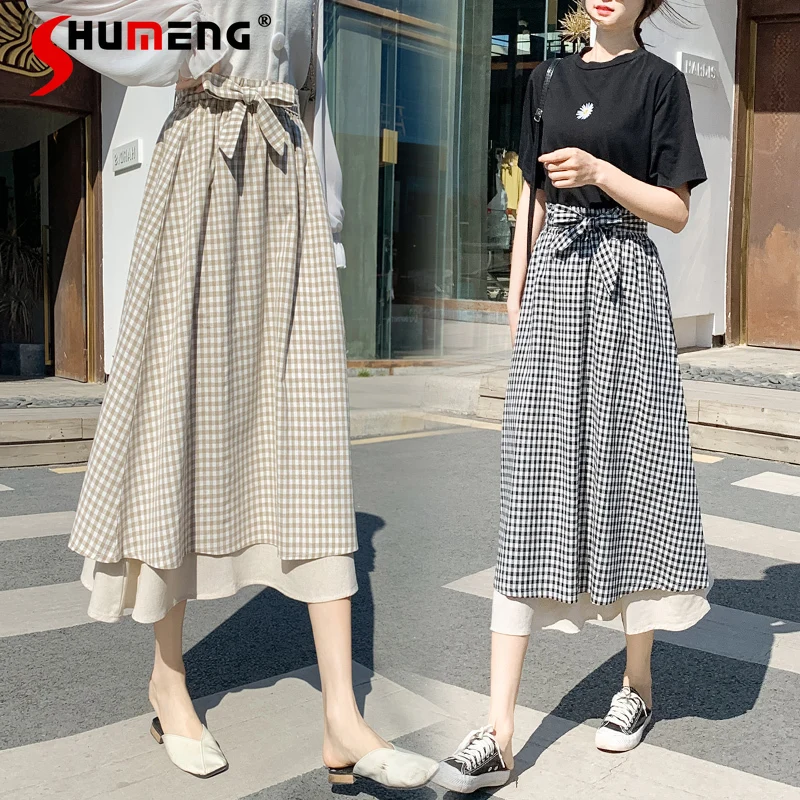 Women's All-Match Plaid High Waist A-line Mid-Length Skirts 2021 New Harajuku Slimming Large Swing Long Skirt Female 2021 Autumn
Women's All-Match Plaid High Waist A-line Mid-Length Skirts 2021 New Harajuku Slimming Large Swing Long Skirt Female 2021 Autumn