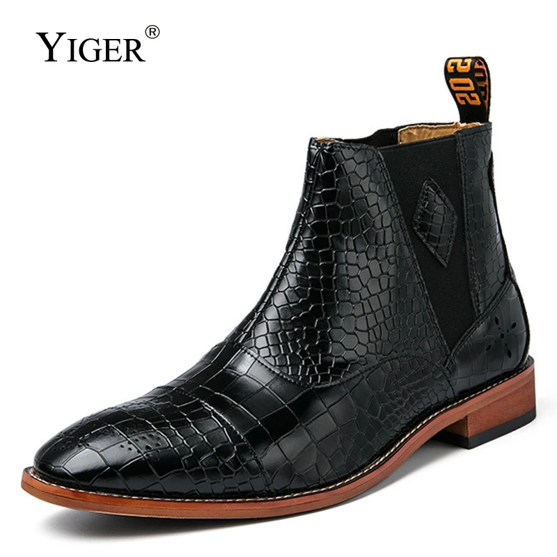YIGER Men Ankle boots Leather Boots Man Chelsea boots Casual Pointed toe Large size Boots Men's Slip on Retro Ankle Boots
YIGER Men Ankle boots Leather Boots Man Chelsea boots Casual Pointed toe Large size Boots Men's Slip on Retro Ankle Boots