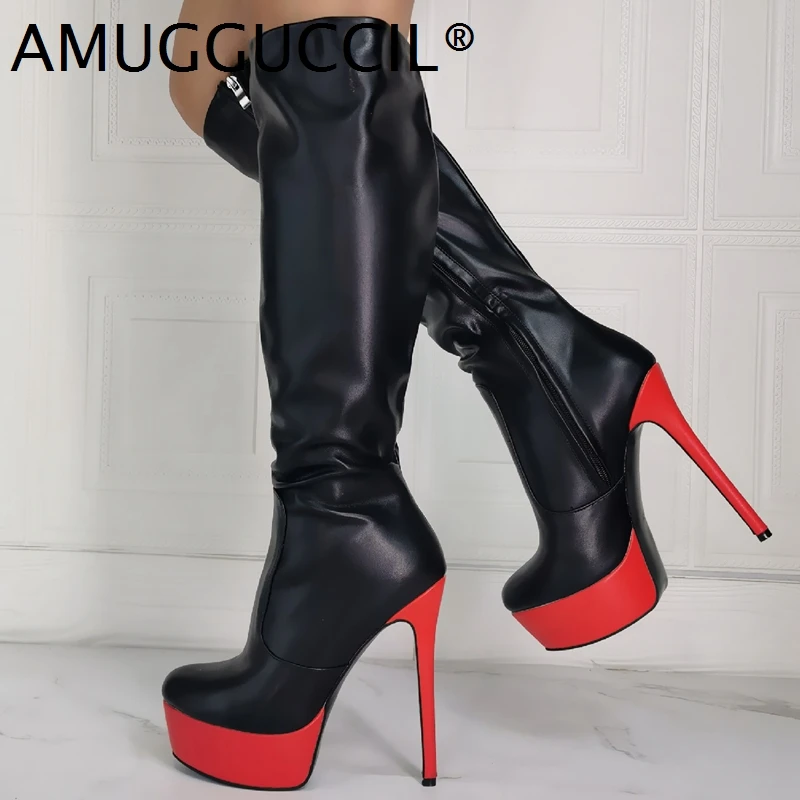 Customize Plus Big Size 36-52 Black Zip Fashion Sexy Knee High Heel Platform Autumn Winter Ladies Females Women Boots X2066
Customize Plus Big Size 36-52 Black Zip Fashion Sexy Knee High Heel Platform Autumn Winter Ladies Females Women Boots X2066