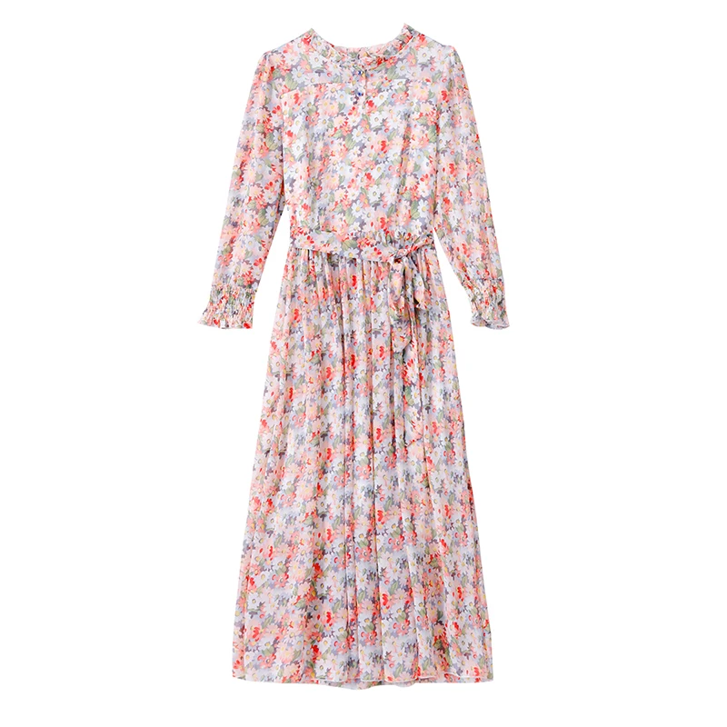 2021 New Spring Autumn Women Long Sleeve Sashes Slim Long Dress Sweet Little Daisy Floral Chiffon Vacation Dress
2021 New Spring Autumn Women Long Sleeve Sashes Slim Long Dress Sweet Little Daisy Floral Chiffon Vacation Dress