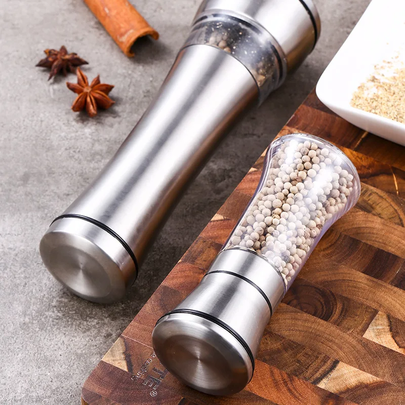 Creative stainless steel pepper grinder kitchen supplies manual seasoning bottle pepper grinder salt grinder seasoning pot
Creative stainless steel pepper grinder kitchen supplies manual seasoning bottle pepper grinder salt grinder seasoning pot