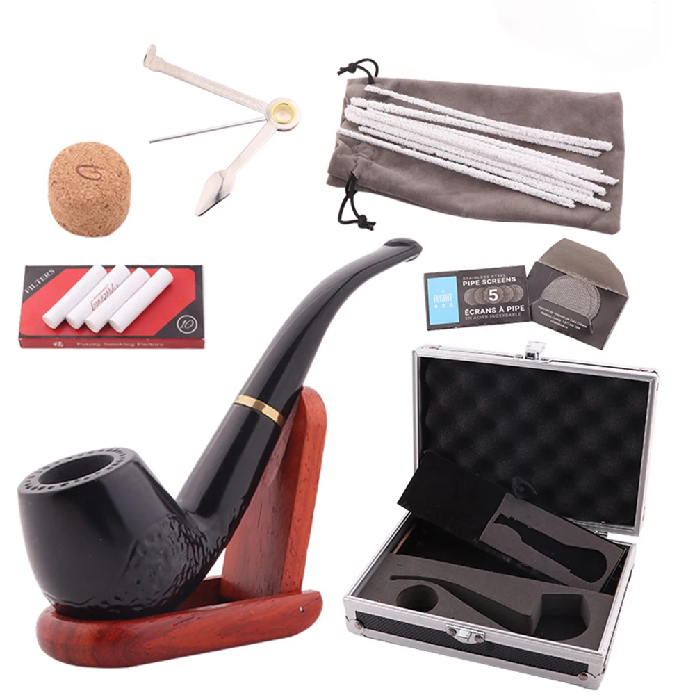 Wooden Pipe Smoking Set Ebony Solid Wood Pipe Accessories Package Portable Aluminum Alloy Gift Box Men's Gadget Gift Box
Wooden Pipe Smoking Set Ebony Solid Wood Pipe Accessories Package Portable Aluminum Alloy Gift Box Men's Gadget Gift Box