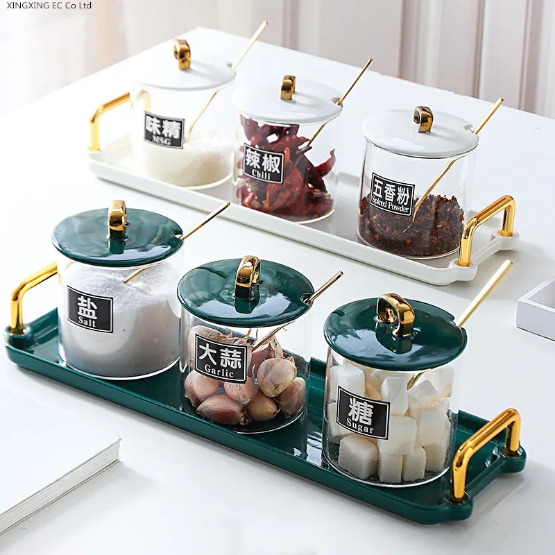 Glass Bottle Seasoning Box Ceramic Seasoning Pot Household Spoon with Lid Salt Sugar Bowl Kitchen Supplies Storage Container
Glass Bottle Seasoning Box Ceramic Seasoning Pot Household Spoon with Lid Salt Sugar Bowl Kitchen Supplies Storage Container