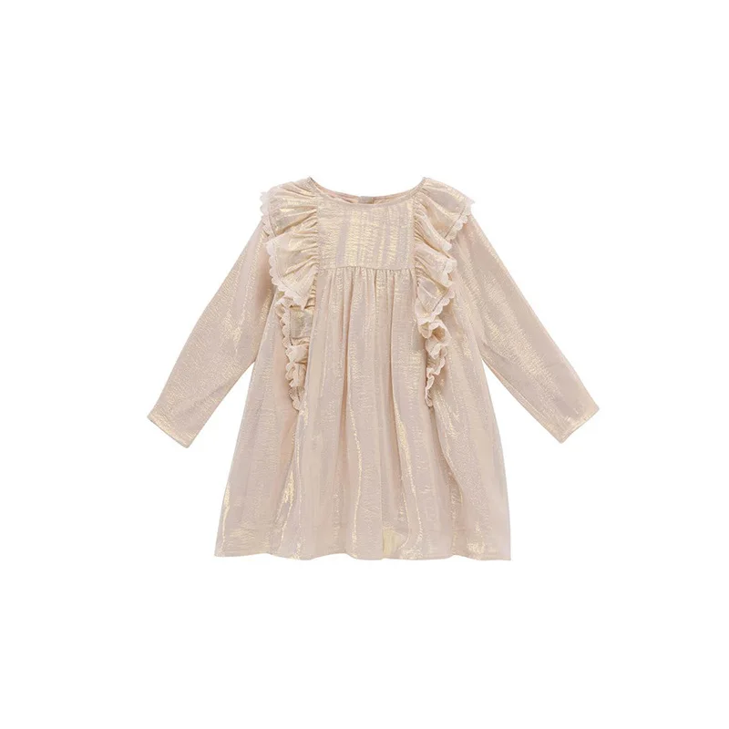 1-4 years autumn children clothing Elegant long-sleeved dress with golden luster silk kids dresses for girls princess fantasy 
1-4 years autumn children clothing Elegant long-sleeved dress with golden luster silk kids dresses for girls princess fantasy