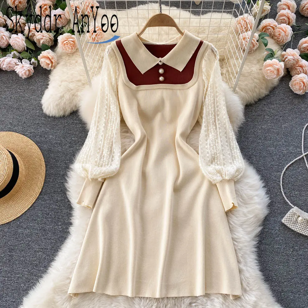 Autumn Winter Dress 2021 For Women Long Sleeve Elegant Knitted Dresses Sweet A-Line Female Casual Winter Dresses Robe Femme
Autumn Winter Dress 2021 For Women Long Sleeve Elegant Knitted Dresses Sweet A-Line Female Casual Winter Dresses Robe Femme