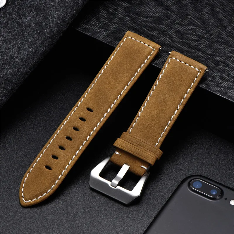 New Style Vintage Leather Watchband 18mm 20mm 22mm 24mm Frosted Handmade Thick Line Strap Watch Accessories Band 7 colors
New Style Vintage Leather Watchband 18mm 20mm 22mm 24mm Frosted Handmade Thick Line Strap Watch Accessories Band 7 colors