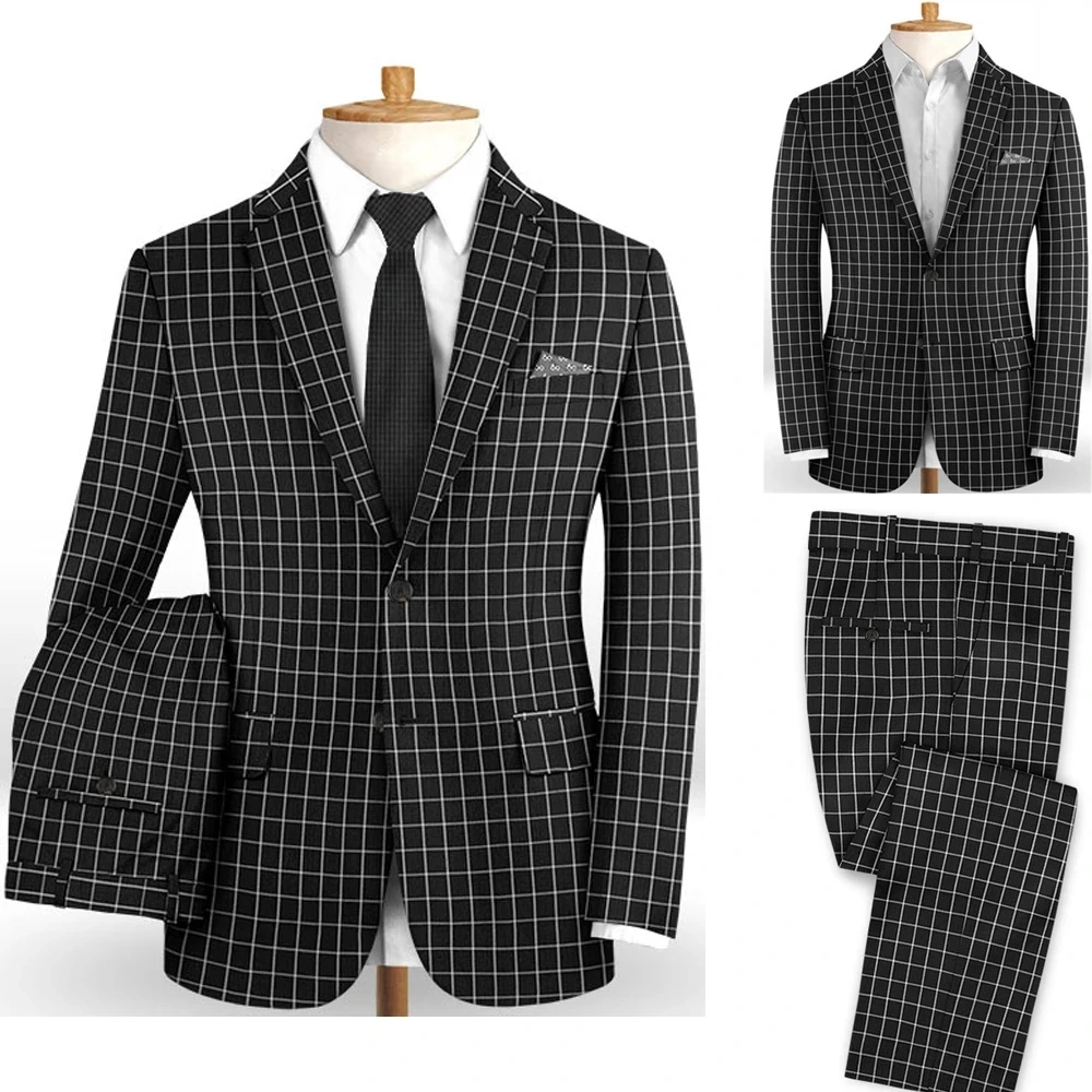 Новейшая мода черный клетчатый с вырезом отворот две пуговицы 2 штуки Повседневный костюм для мужчин свадебные костюмы для ужина вечерние п...
Новейшая мода черный клетчатый с вырезом отворот две пуговицы 2 штуки Повседневный костюм для мужчин свадебные костюмы для ужина вечерние п...