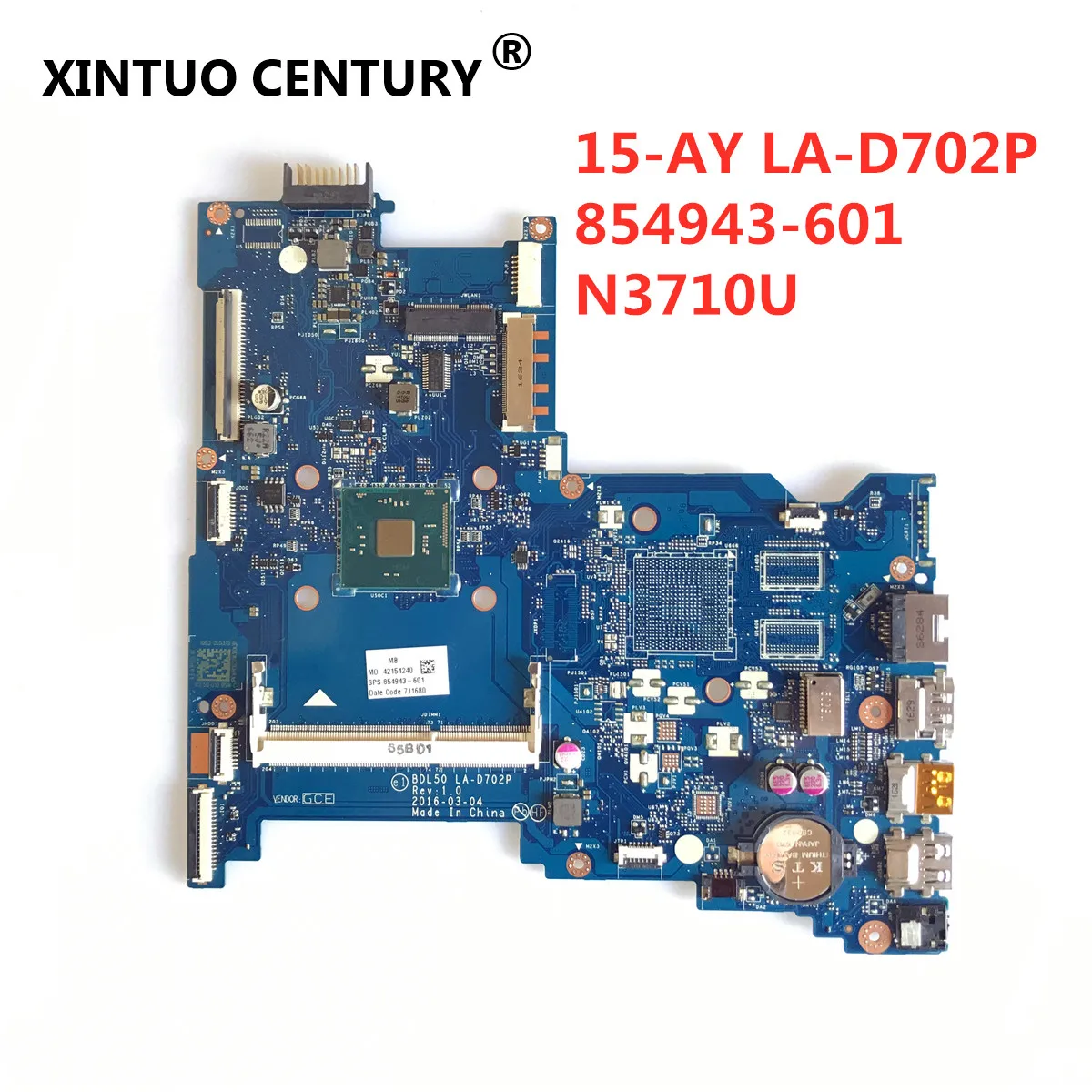 LA-D702P для HP 250 G5 15-AY Материнская плата ноутбука BDL50 854943-601 854943-501 854943-001 аккумулятор большой емкости N3710 100% полностью протестирована 
LA-D702P для HP 250 G5 15-AY Материнская плата ноутбука BDL50 854943-601 854943-501 854943-001 аккумулятор большой емкости N3710 100% полностью протестирована