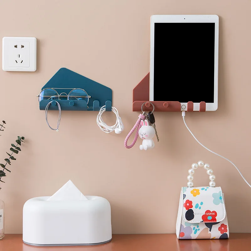 Creative Nordic No Trace Strong Adsorbed Wall Mounted Storage Rack Self-Adhesive 4 Hooks Hanging Shelf For Phone Stand Bracket
Creative Nordic No Trace Strong Adsorbed Wall Mounted Storage Rack Self-Adhesive 4 Hooks Hanging Shelf For Phone Stand Bracket