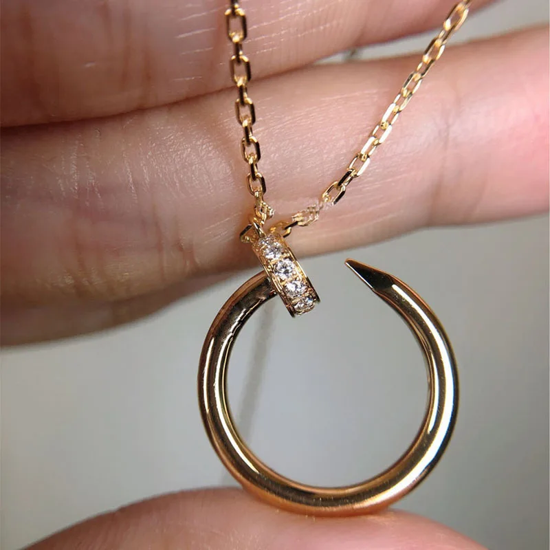 New Nail Pendant Female Geometric Necklace ins Europe and America Full Zircon Nail Necklace C-shaped Necklace
New Nail Pendant Female Geometric Necklace ins Europe and America Full Zircon Nail Necklace C-shaped Necklace