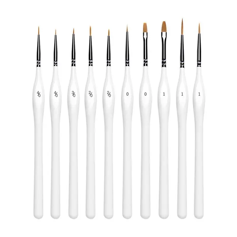 10 шт., миниатюрные кисти для рисования, с деревянной ручкой 
10 шт., миниатюрные кисти для рисования, с деревянной ручкой