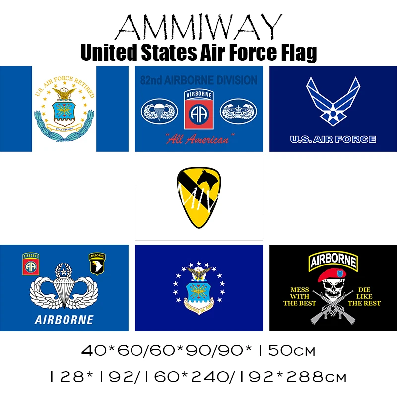 Флаги AMMIWAY флаги США Airforce 101st 82nd с логотипом ВВС США|Флаги баннеры и аксессуары| |