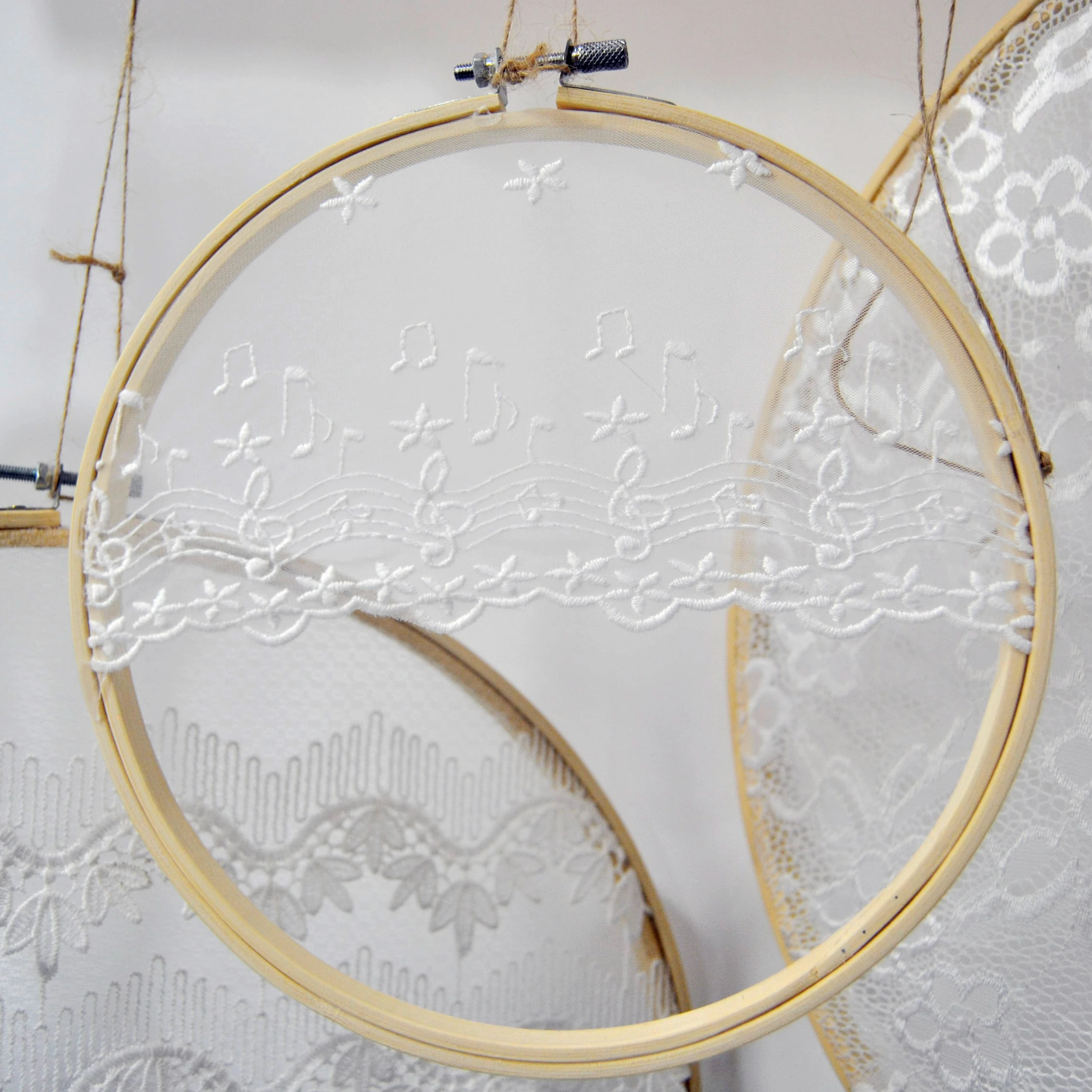 Nature Bamboo Round Wall hanging Dream Lace Catcher Wedding Background party decorations musical note embroidery No.XXHB002
Nature Bamboo Round Wall hanging Dream Lace Catcher Wedding Background party decorations musical note embroidery No.XXHB002