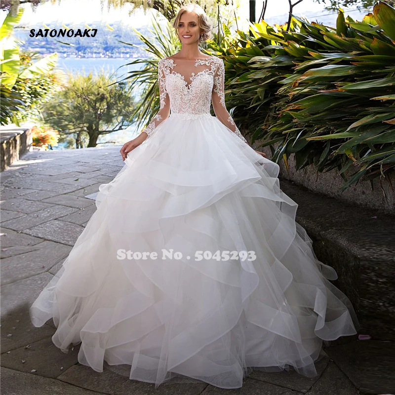 Princess Wedding Dress 2020 Ruffles Skirt Ball Gown Long Sleeve Lace Appliques Backless Plus Size Bridal Vestido De Novia Online
Princess Wedding Dress 2020 Ruffles Skirt Ball Gown Long Sleeve Lace Appliques Backless Plus Size Bridal Vestido De Novia Online