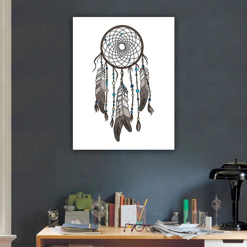 Gypsy Ethnic Indian Black and White Bohemian Dream Catcher Decorative Painting Canvas Poster Wall Art Bedroom Living Room Home D
Gypsy Ethnic Indian Black and White Bohemian Dream Catcher Decorative Painting Canvas Poster Wall Art Bedroom Living Room Home D