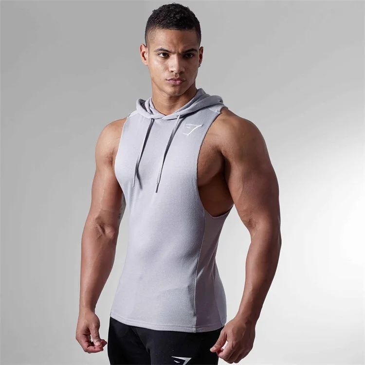 Sleeveless, hooded cotton stretch waistcoat for men's sports, fitness and leisure running
Sleeveless, hooded cotton stretch waistcoat for men's sports, fitness and leisure running