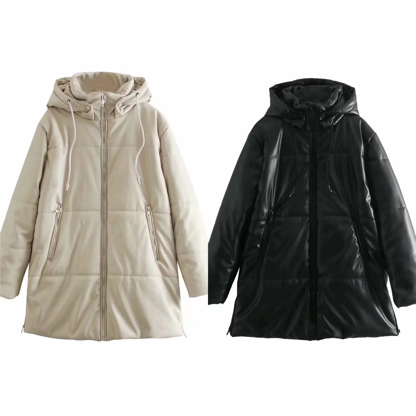 Women Solid Winter Warm Faux Leather Thick Hooded Jacket Overcoat Female Zipper Pocket Chic Lady Casual Long Oversize Down Coat
Women Solid Winter Warm Faux Leather Thick Hooded Jacket Overcoat Female Zipper Pocket Chic Lady Casual Long Oversize Down Coat