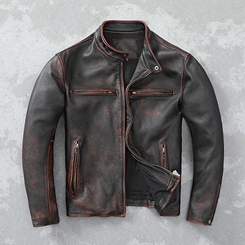 Factory Classical Motorcycle Jackets Men Leather Jacket Natural Calf Skin Thick Motor Jacket Winter Free Shipping Vintage
Factory Classical Motorcycle Jackets Men Leather Jacket Natural Calf Skin Thick Motor Jacket Winter Free Shipping Vintage