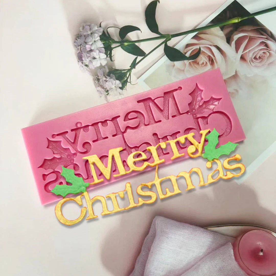 

Christmas English Alphabet Silicone Mold Cake Decoration Fondant Chocolate Biscuit Homemade Baking Supplies DIY Resin Crafts